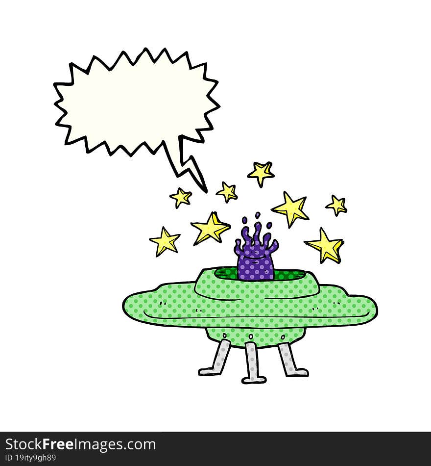 comic book speech bubble cartoon flying saucer