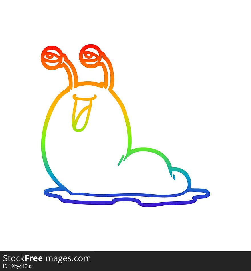 rainbow gradient line drawing gross cartoon slug