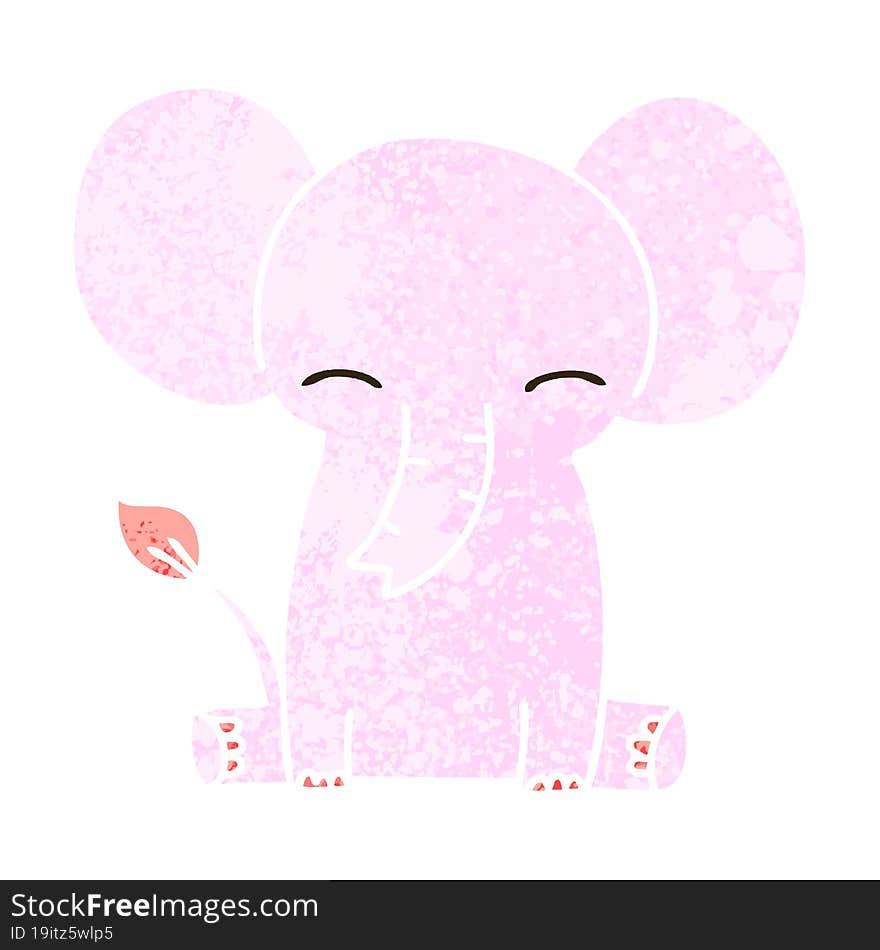 Quirky Retro Illustration Style Cartoon Elephant