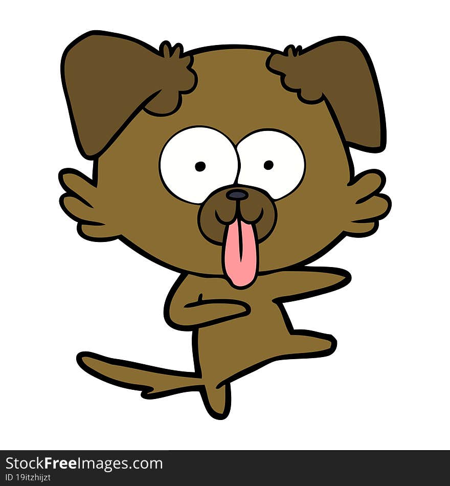 cartoon dog with tongue sticking out. cartoon dog with tongue sticking out