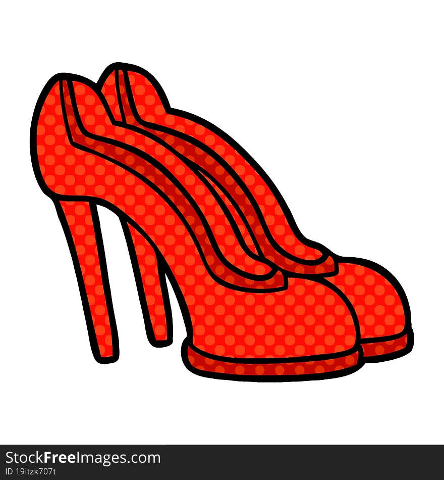 cartoon red shoes. cartoon red shoes