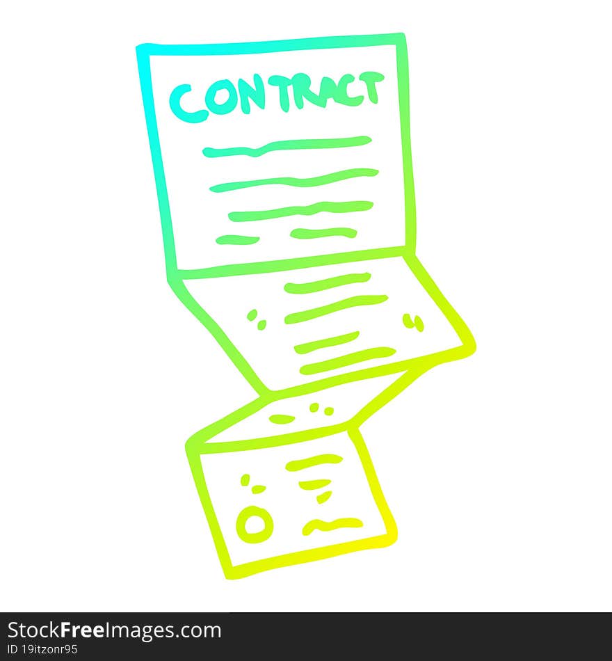 cold gradient line drawing cartoon long contract