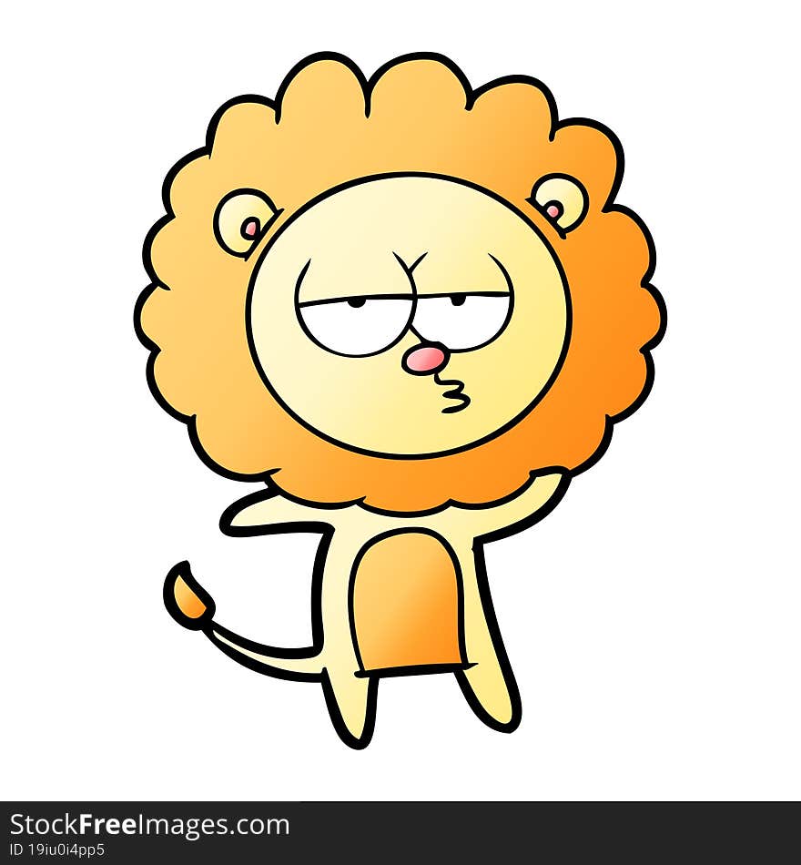 cartoon bored lion. cartoon bored lion