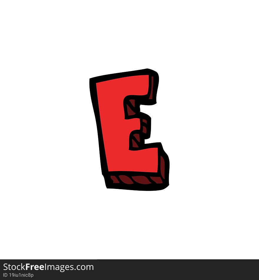 Cartoon Doodle Letter E