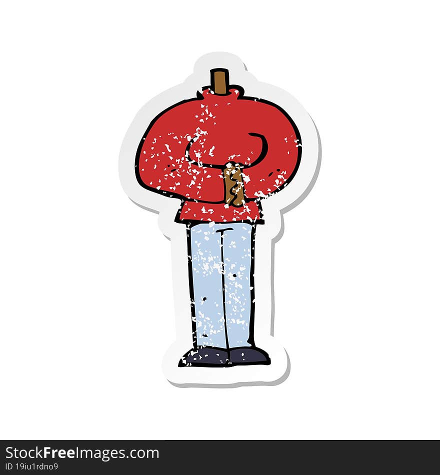 retro distressed sticker of a cartoon body