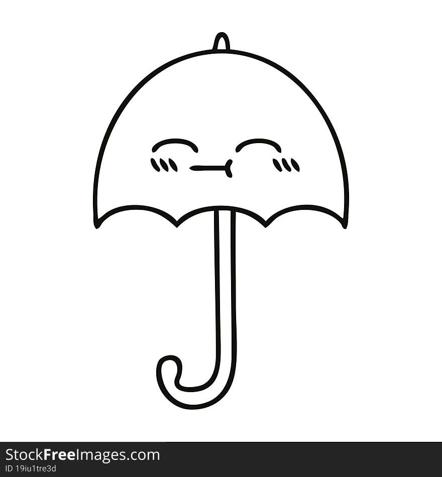 Line Drawing Cartoon Umbrella