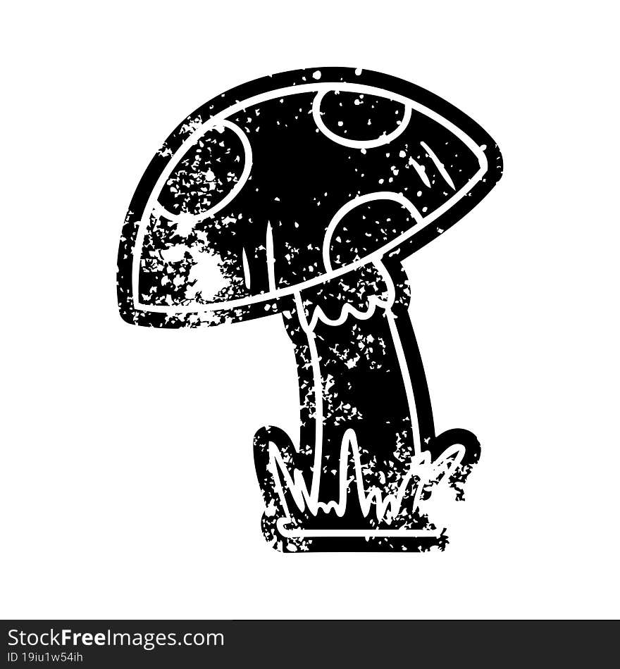 grunge icon drawing of a toad stool