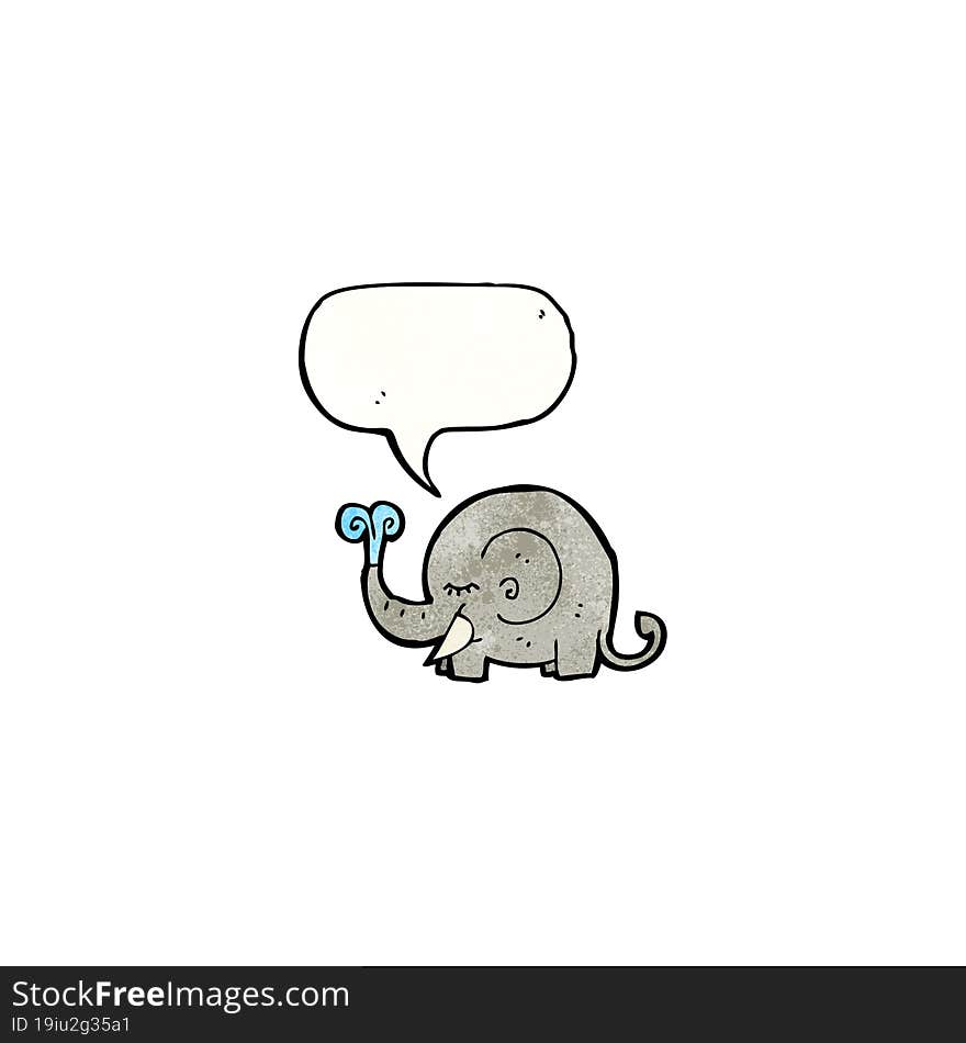 cartoon elephant with speech bubble