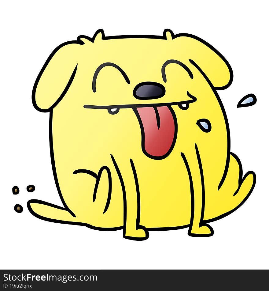 Gradient Cartoon Of Cute Kawaii Dog