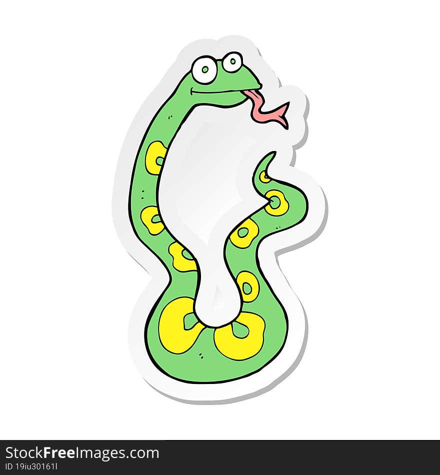 sticker of a cartoon snake