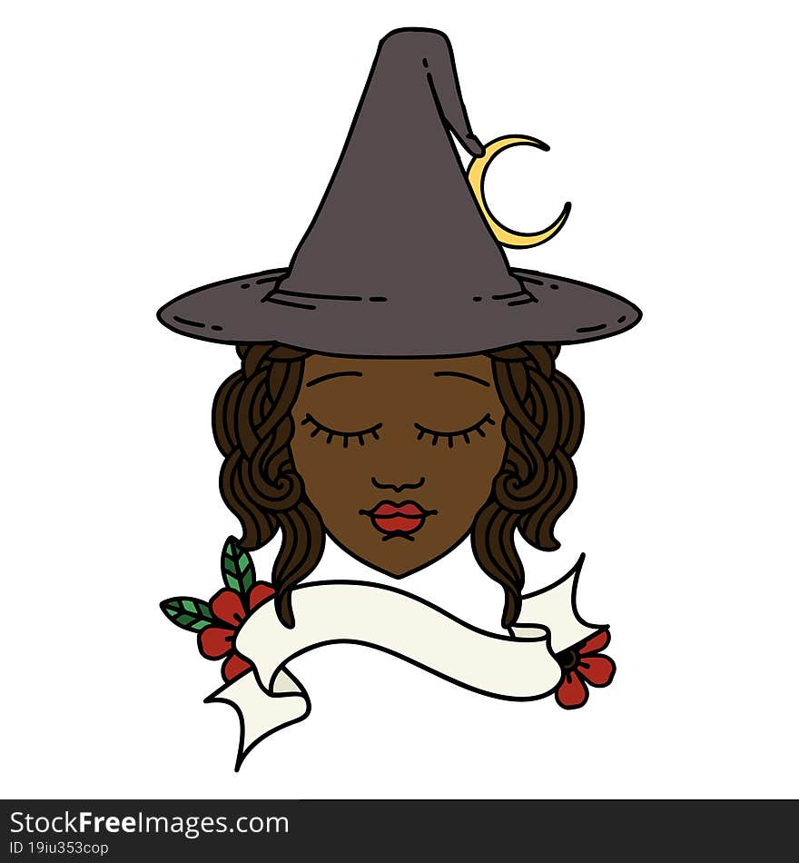 human witch character face illustration