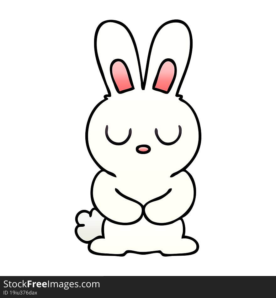 quirky gradient shaded cartoon rabbit