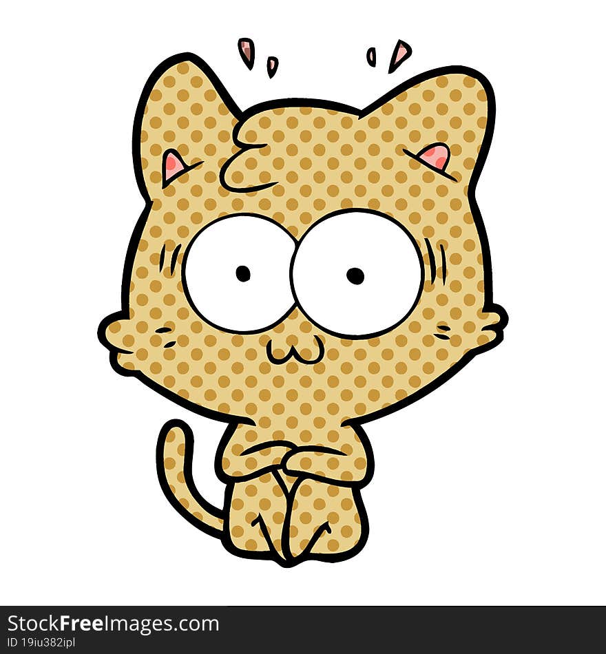 cartoon surprised cat. cartoon surprised cat