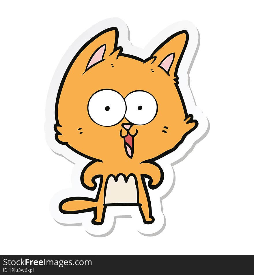 sticker of a funny cartoon cat