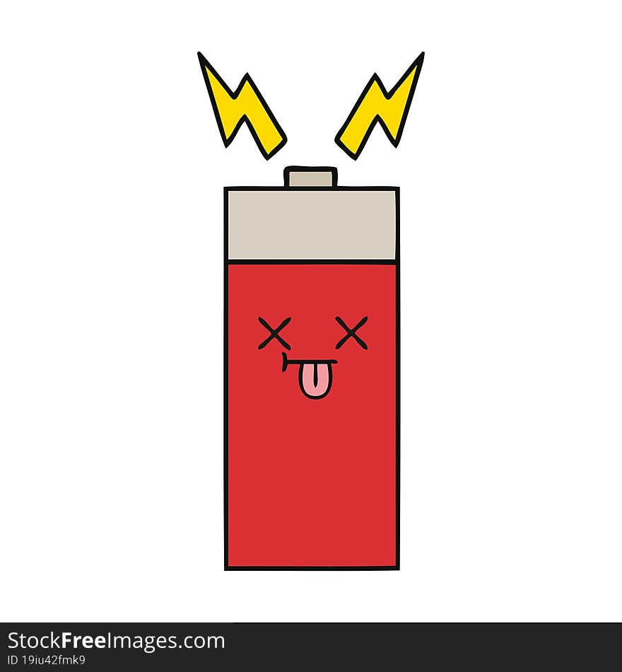 cute cartoon of a battery. cute cartoon of a battery