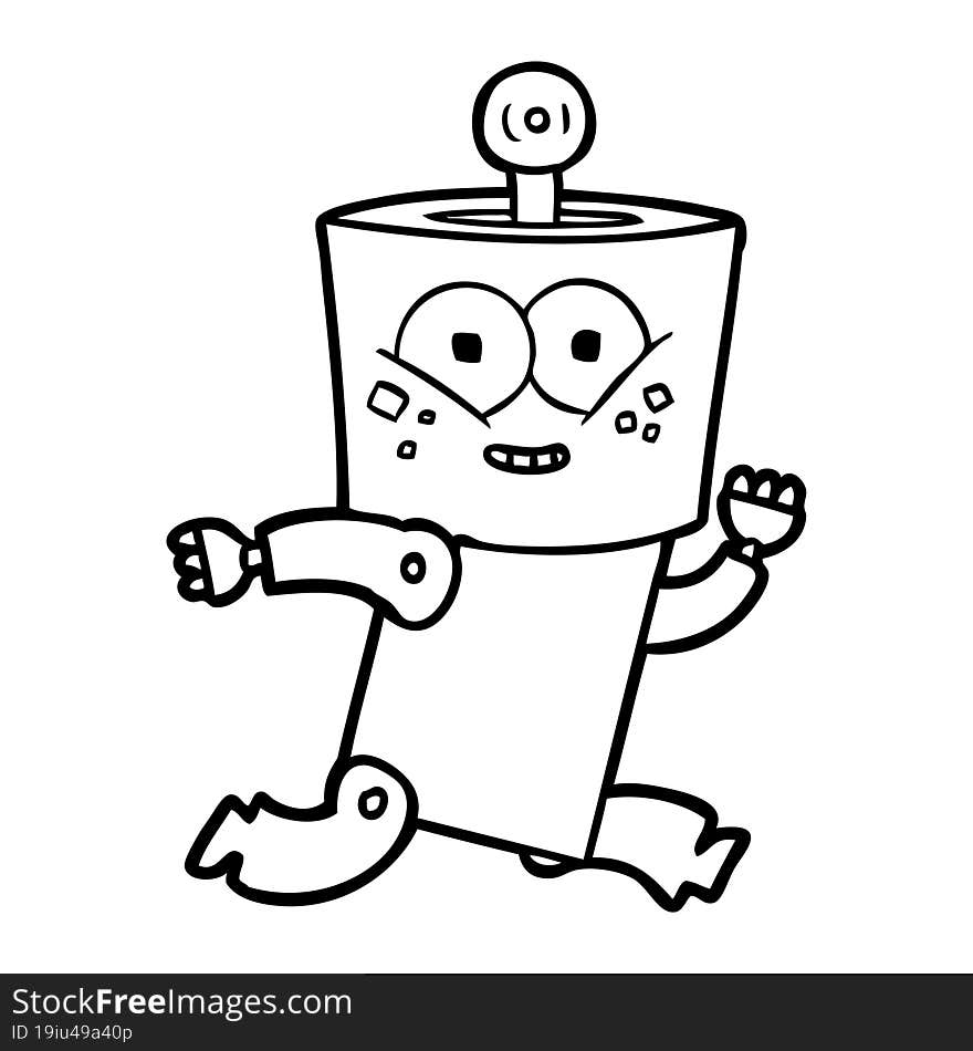 happy cartoon robot. happy cartoon robot