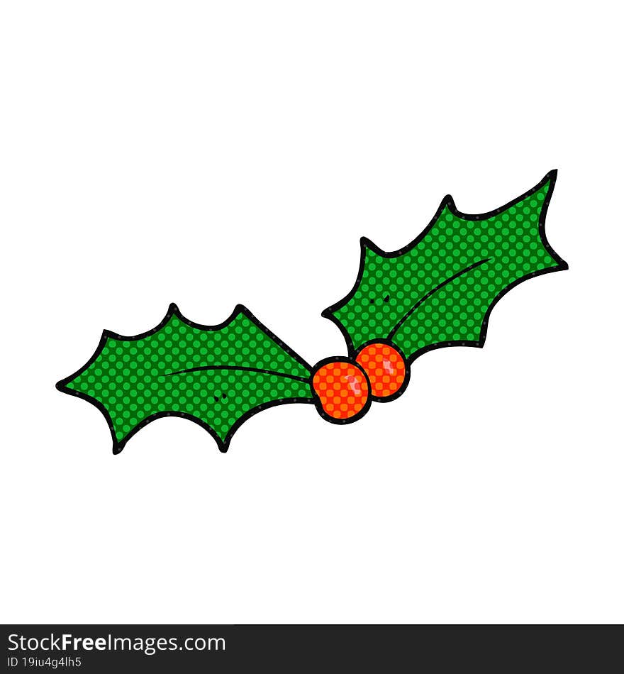 cartoon christmas holly