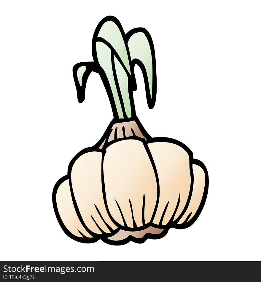 cartoon doodle sprouting garlic