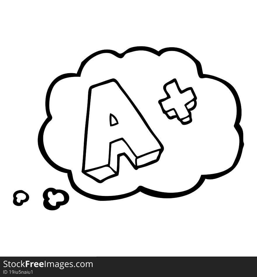 thought bubble cartoon A grade symbol