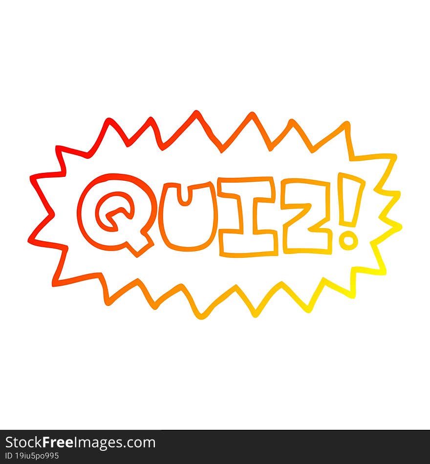 warm gradient line drawing of a cartoon quiz sign