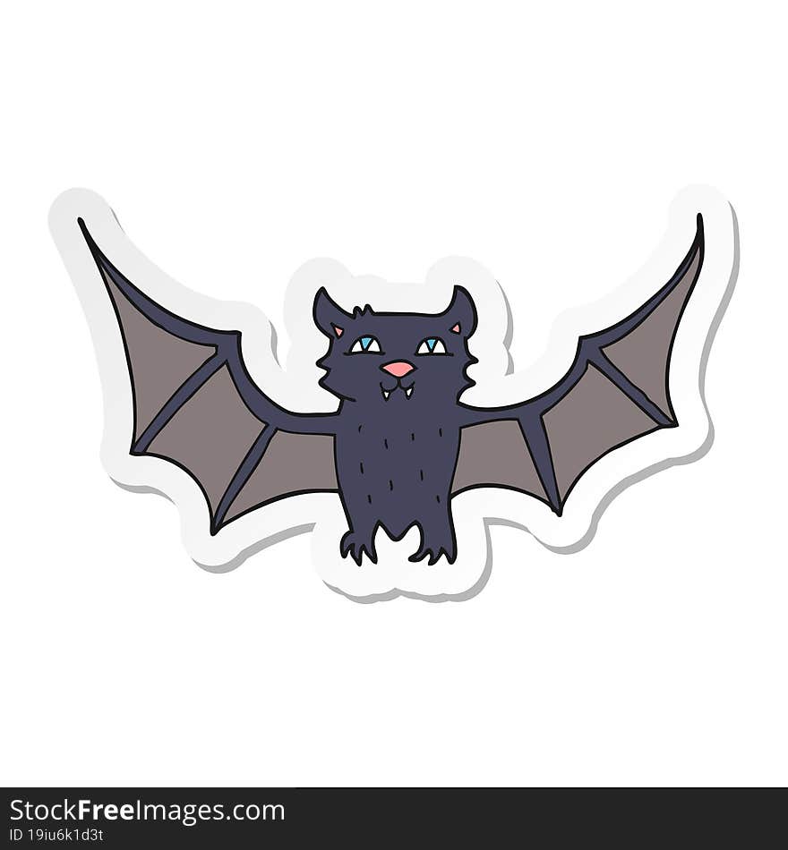 Sticker Of A Cartoon Halloween Bat