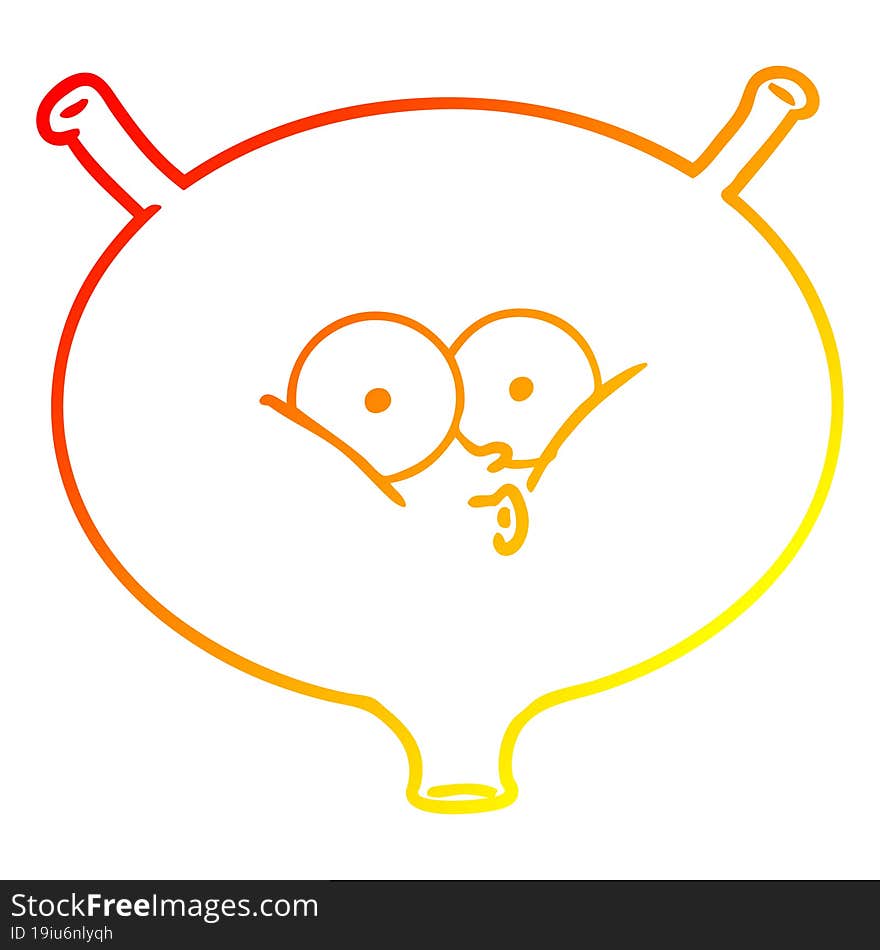 warm gradient line drawing cartoon bladder