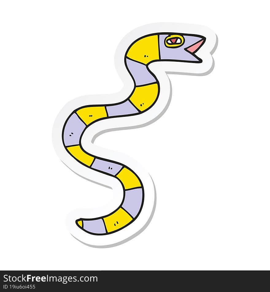 Sticker Of A Cartoon Snake