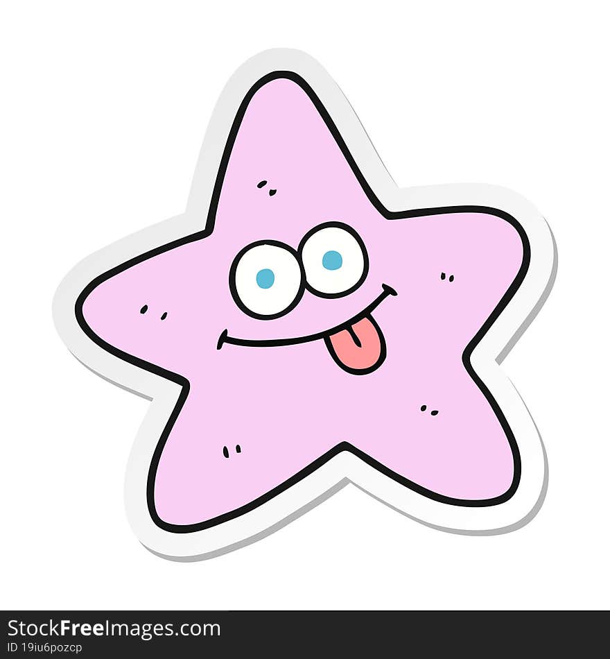 Sticker Of A Cartoon Starfish