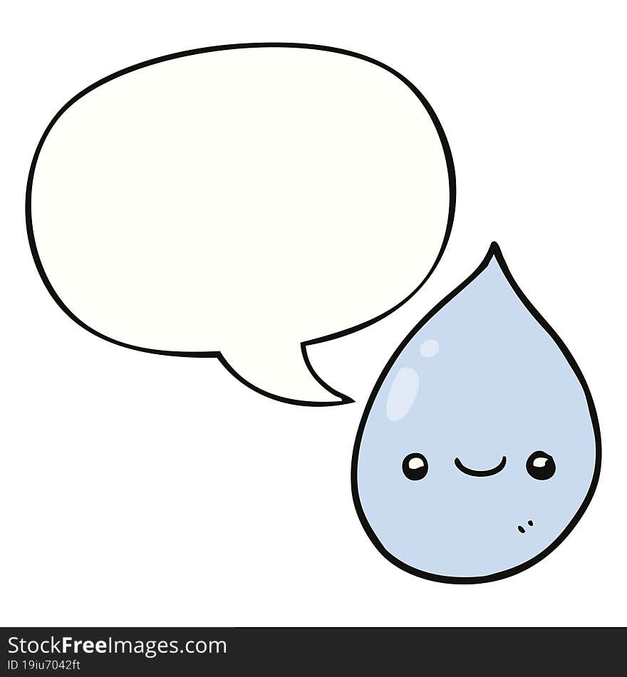 cartoon raindrop with speech bubble. cartoon raindrop with speech bubble