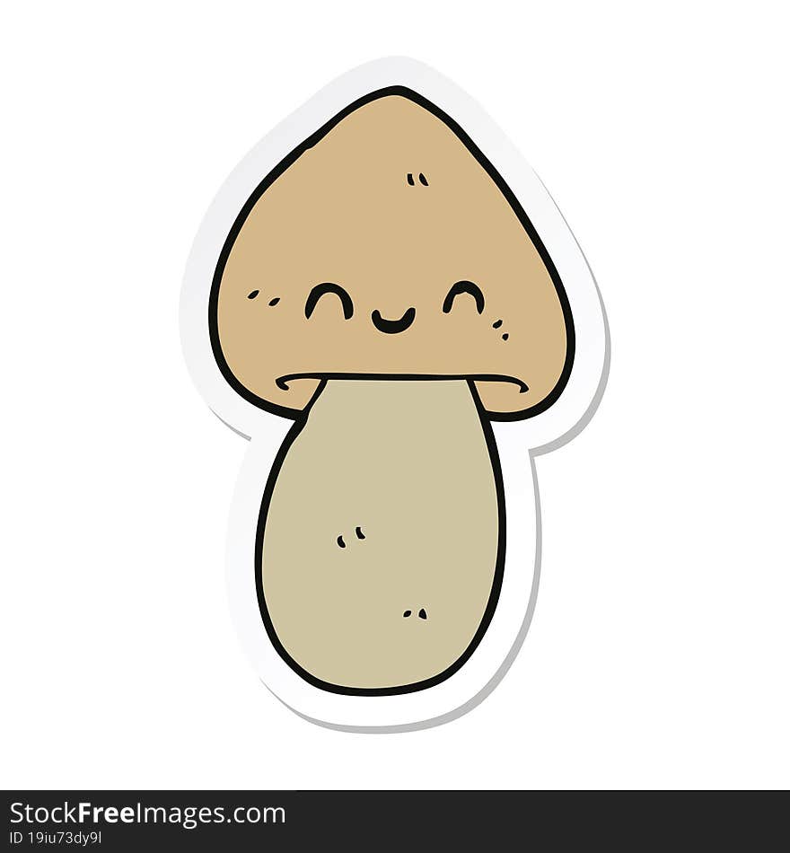 sticker of a cartoon mushroom