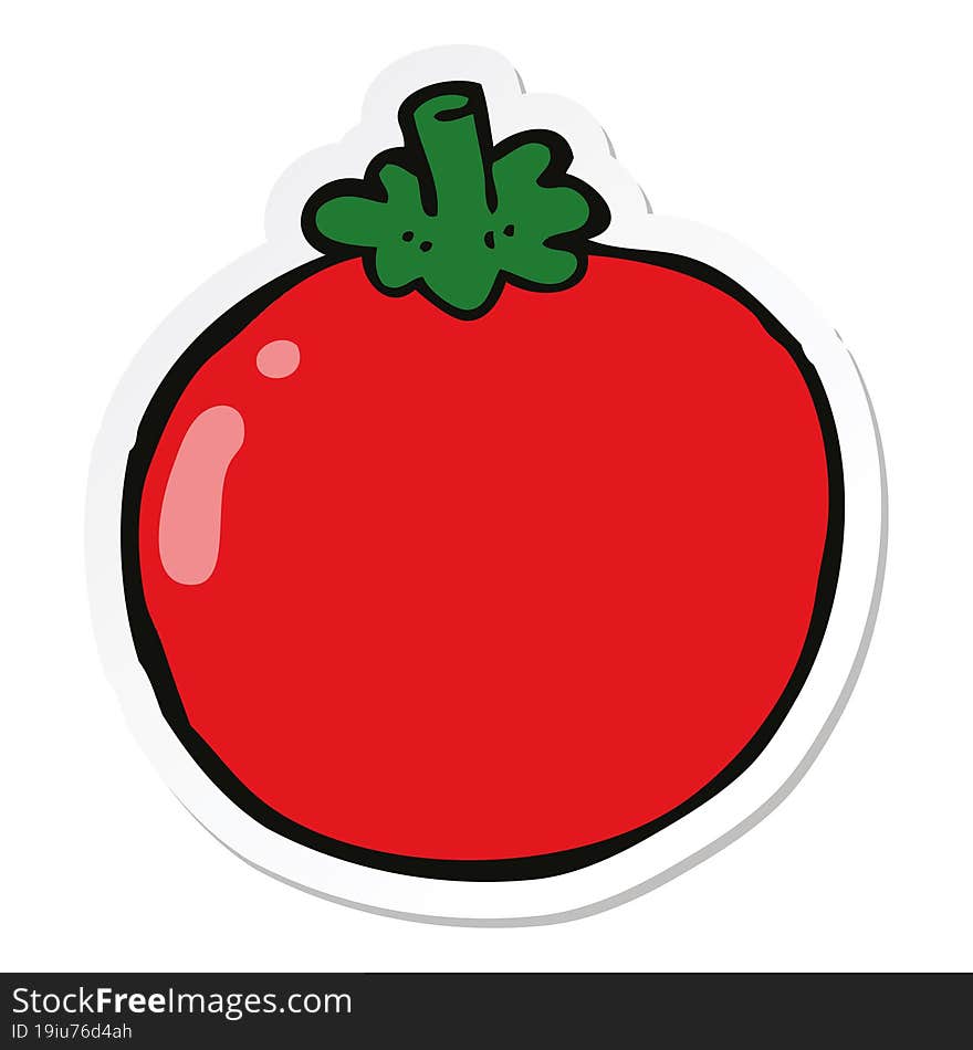 sticker of a cartoon tomato