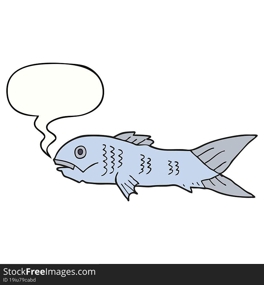 cartoon fish and speech bubble