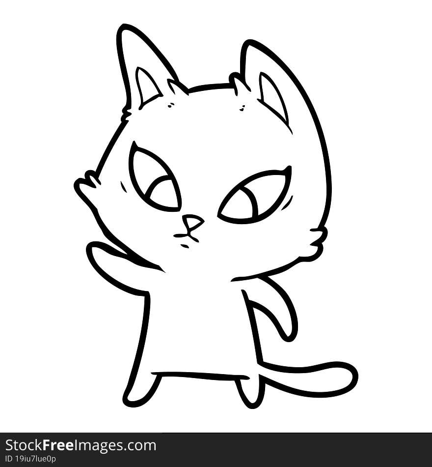 confused cartoon cat. confused cartoon cat