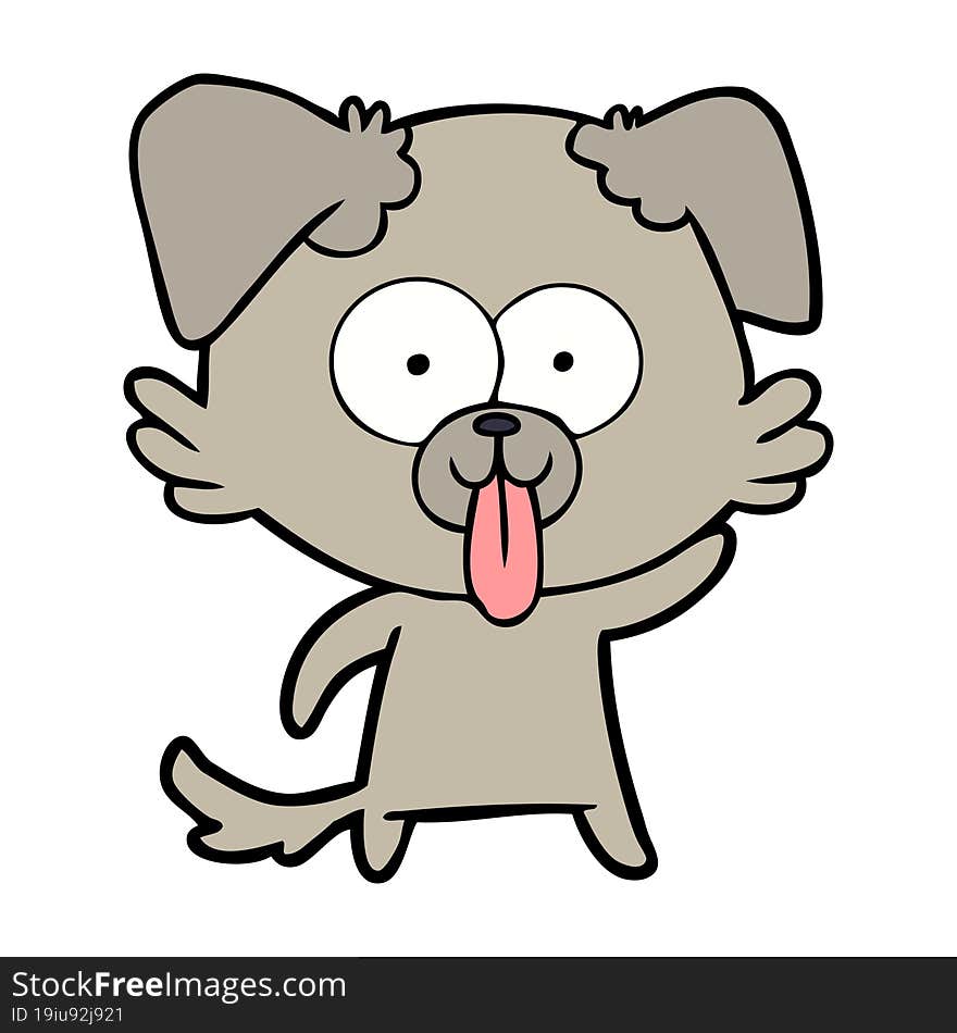 cartoon dog with tongue sticking out. cartoon dog with tongue sticking out