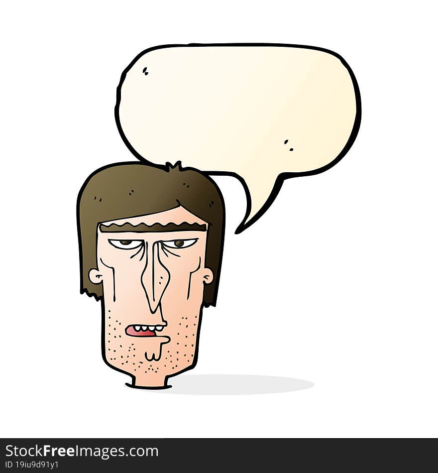 cartoon angry face with speech bubble