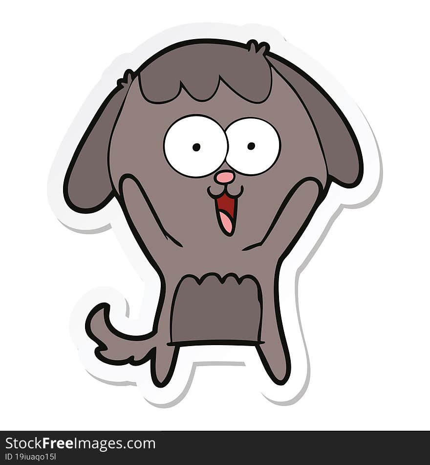 Sticker Of A Cute Cartoon Dog