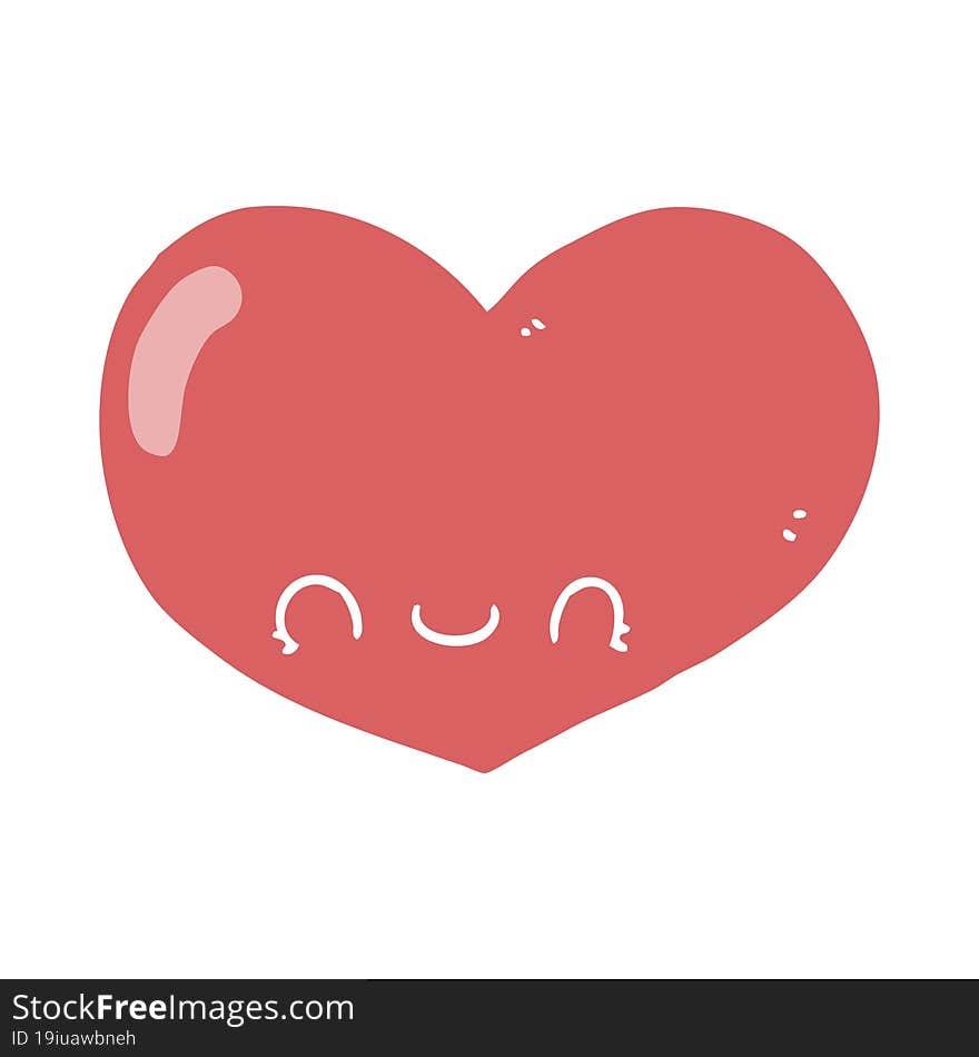 flat color style cartoon love heart character