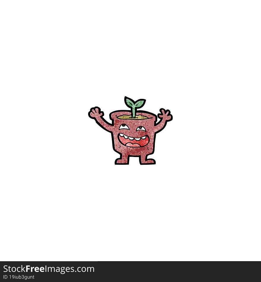 flowerpot cartoon character