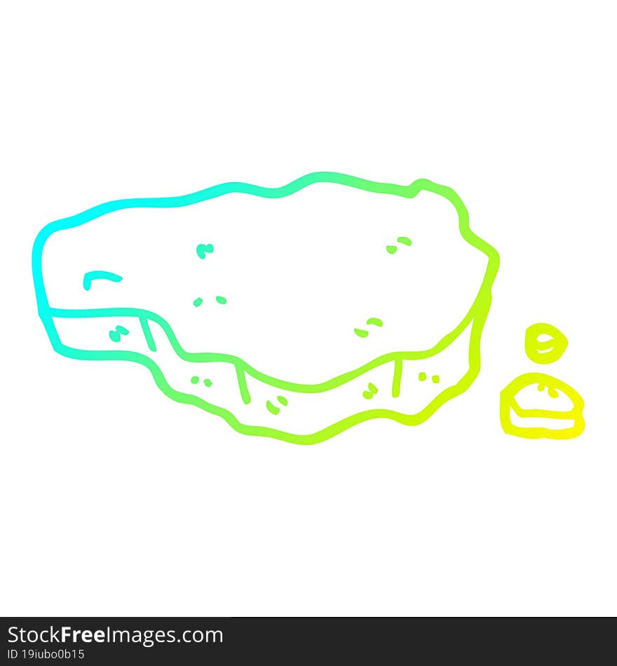 cold gradient line drawing cartoon old rock