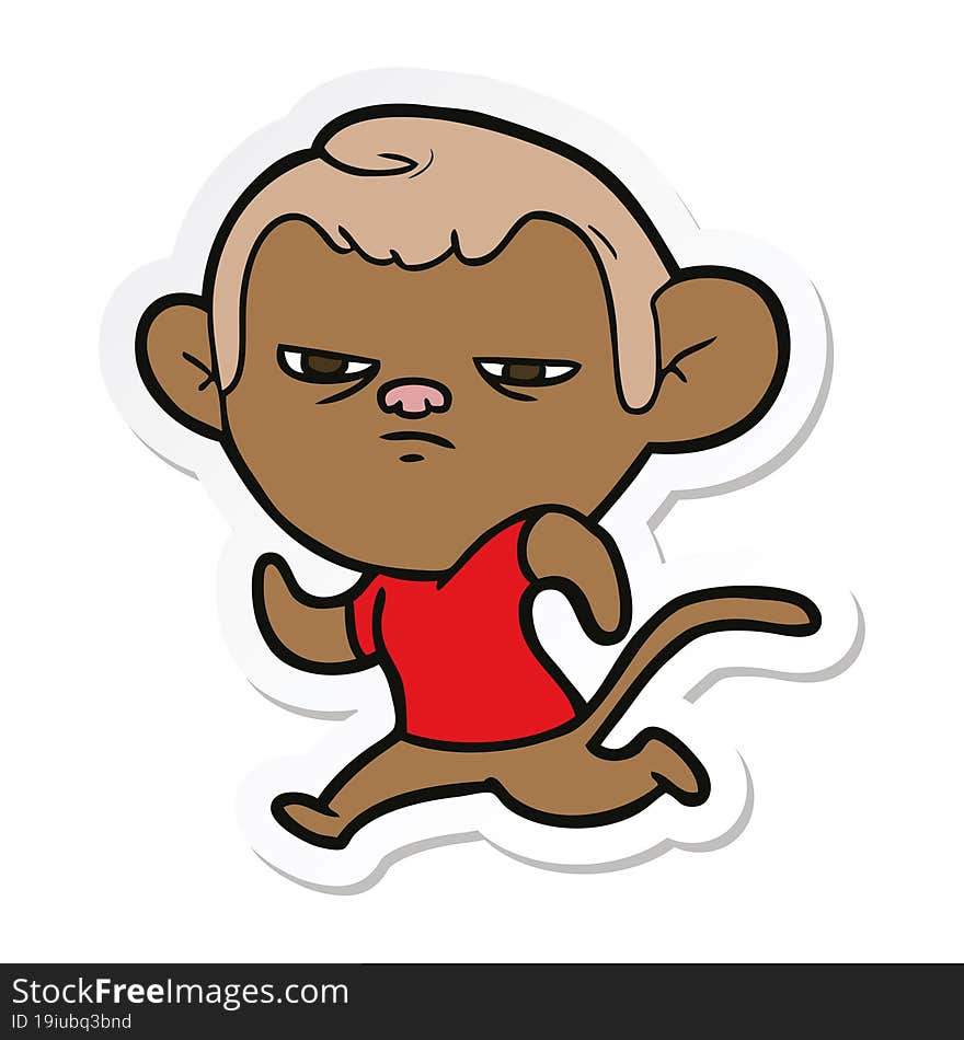 sticker of a cartoon monkey