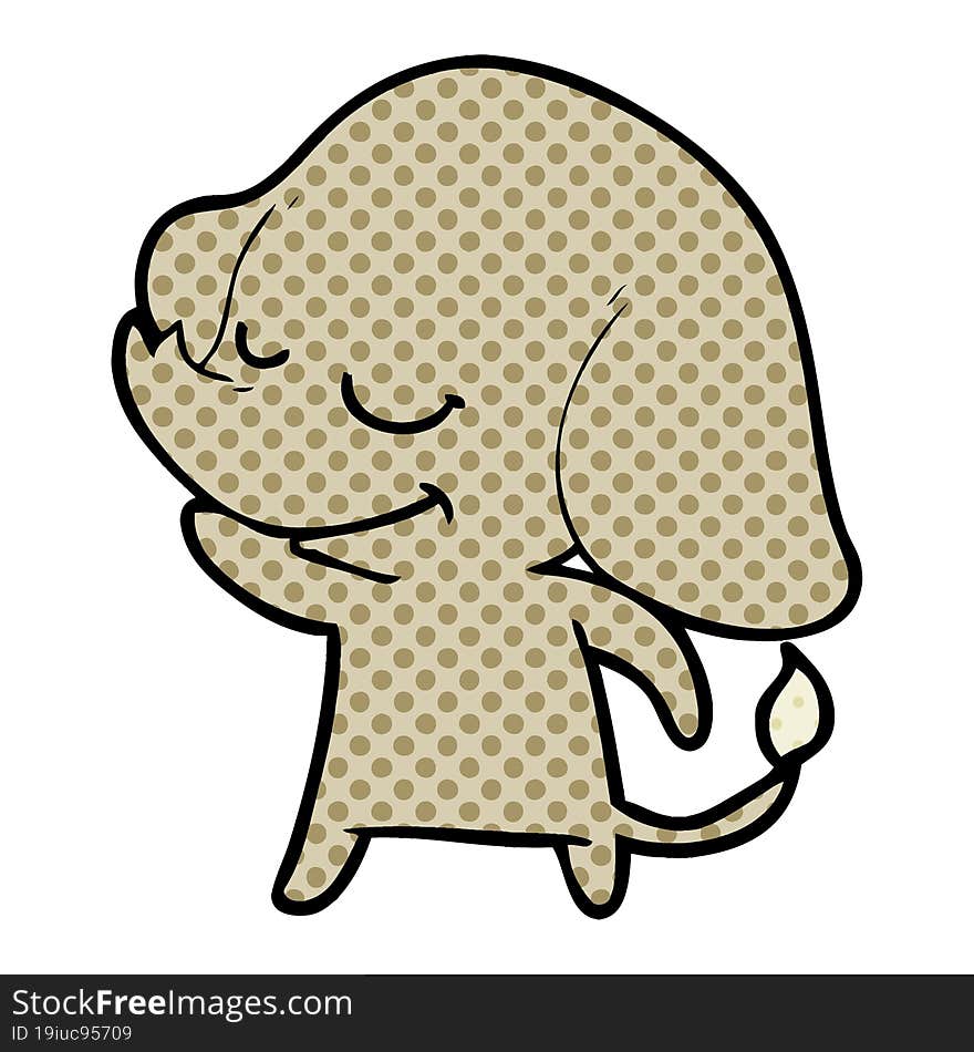 cartoon smiling elephant. cartoon smiling elephant