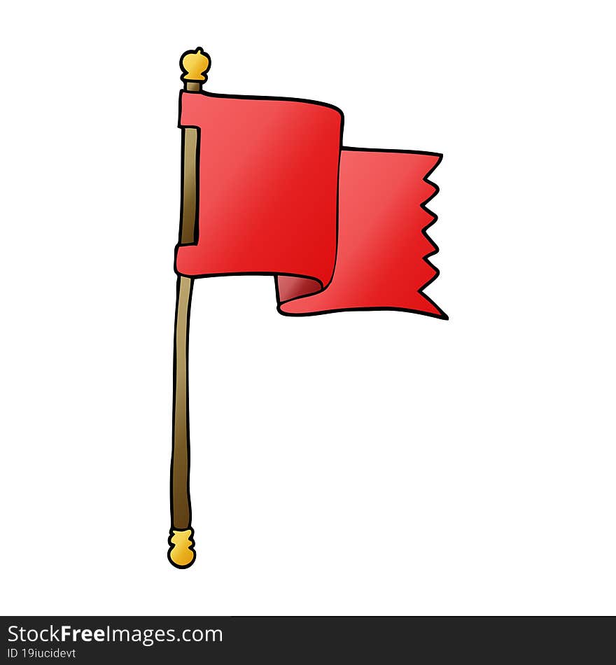 cartoon doodle waving flag