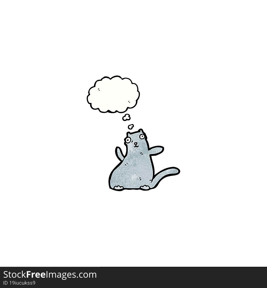 funny cat with thought bubble