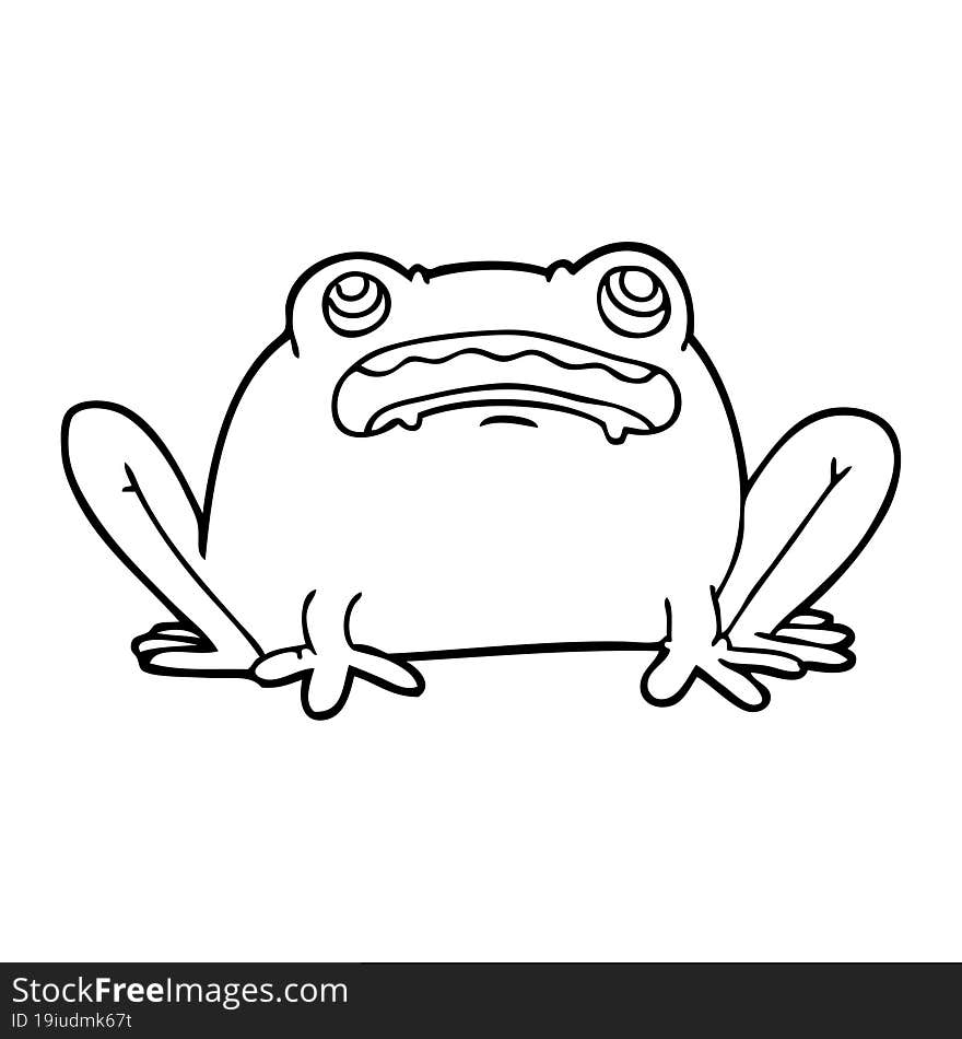 Line Drawing Cartoon Frog