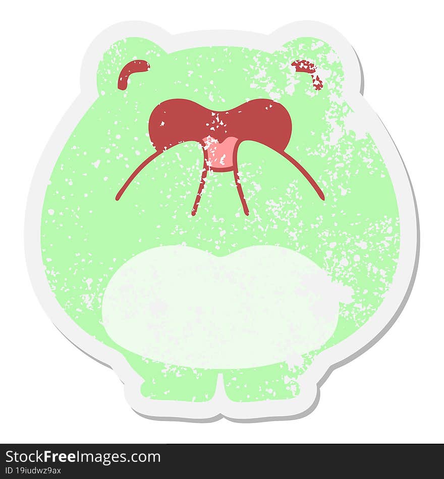 happy laughing frog grunge sticker