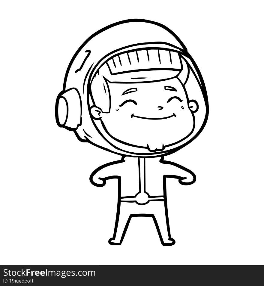 happy cartoon astronaut. happy cartoon astronaut