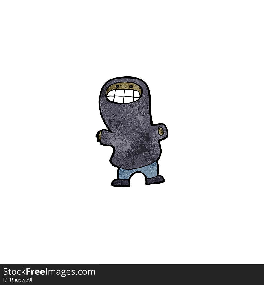 cartoon grinning boy in hooded sweatshirt