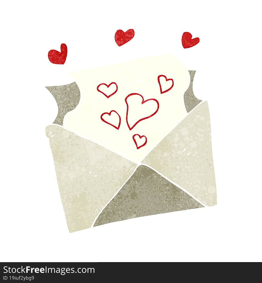 retro cartoon love letter