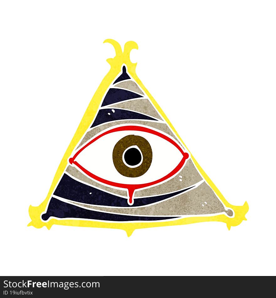 Cartoon Mystic Eye Symbol