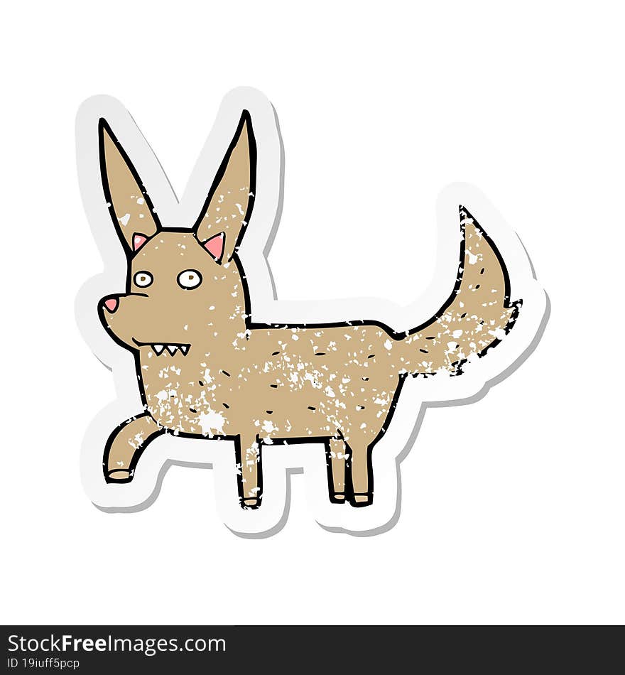 retro distressed sticker of a cartoon wild dog